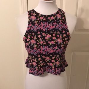 Floral high neck tank top